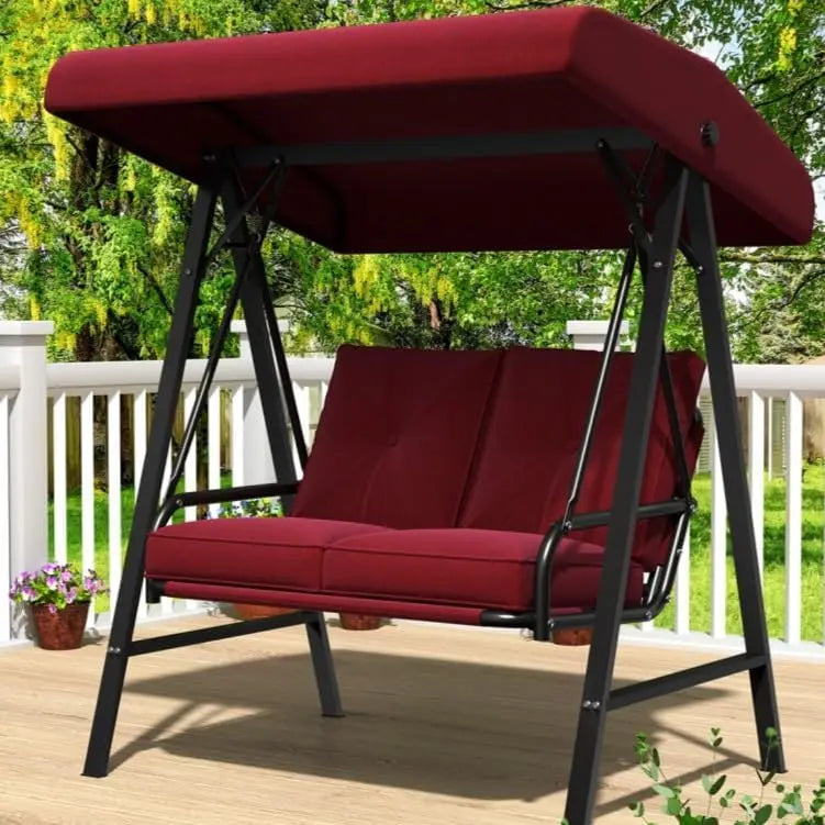 General Outdoor Porch Swing With Canopy 600LBS Capacity 2 Seats