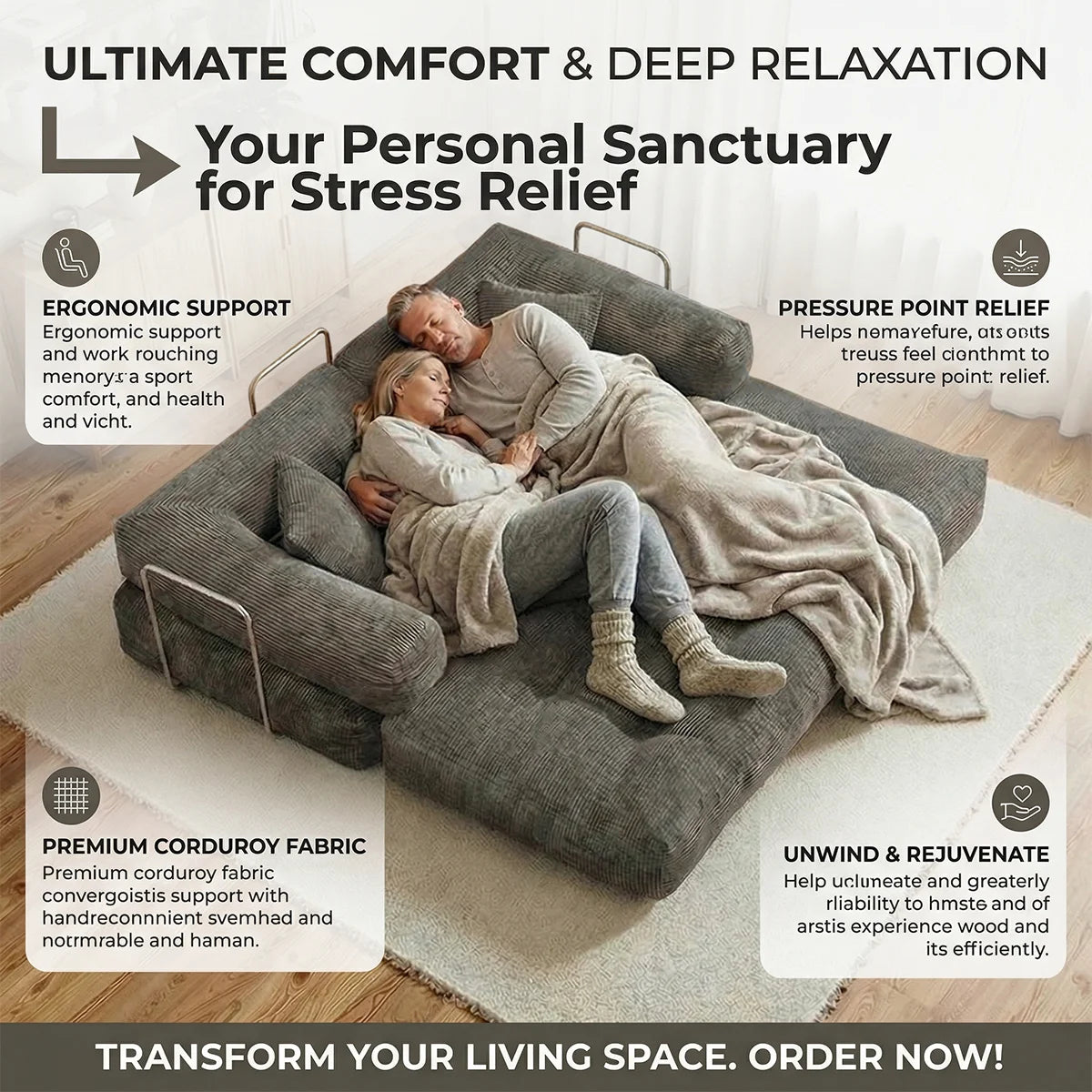 YQzyphyna Cozy Cloud Modular Sofa Bed For Living Room