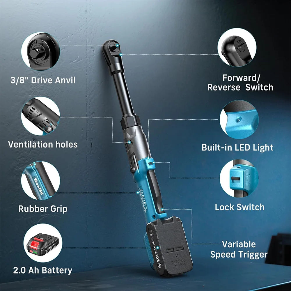 Seesii Cordless Electric Ratchet Wrench Brushless Motor Kit