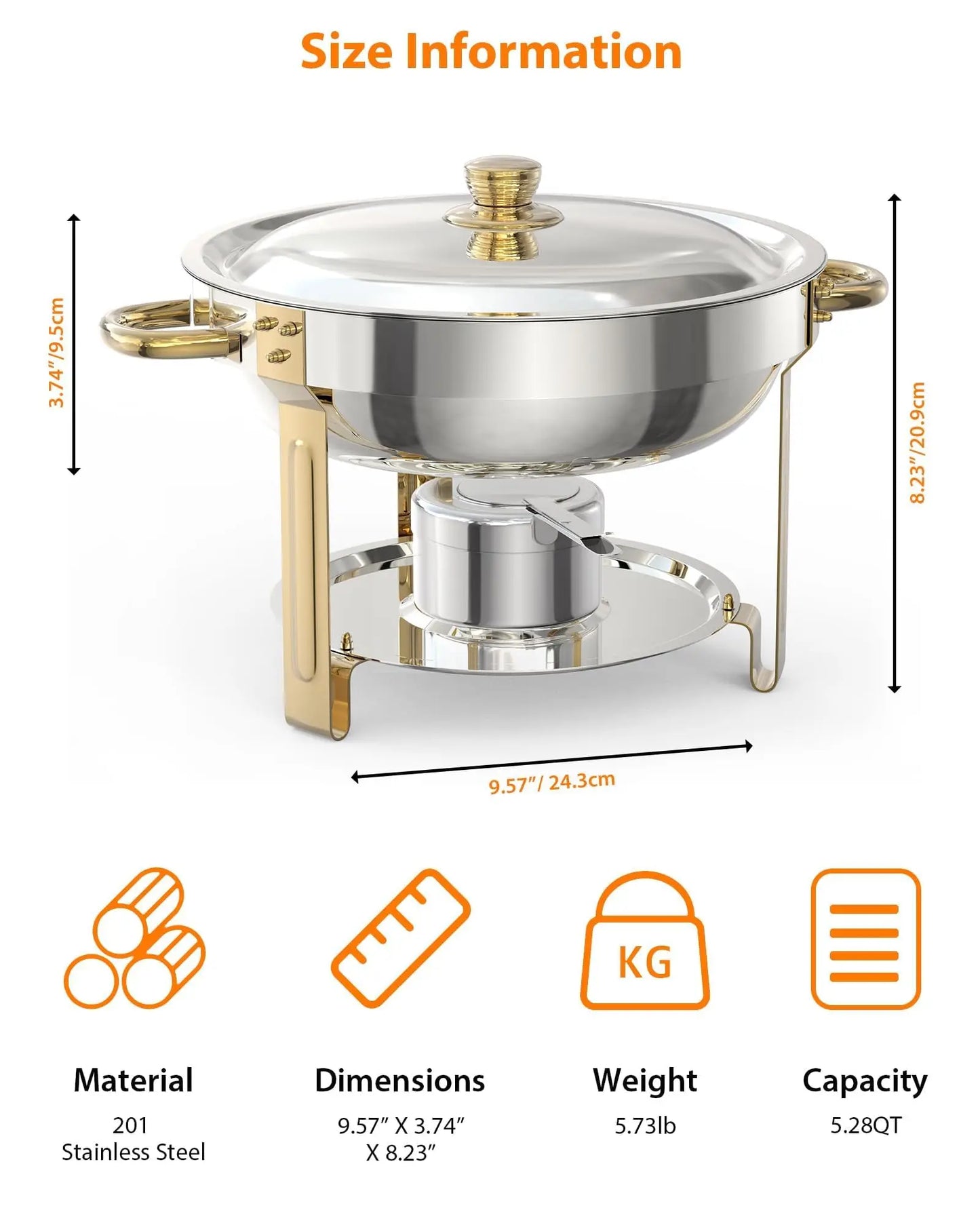 HiMISS Chafing Dishes Buffet Set Stainless Steel With Glass Lid