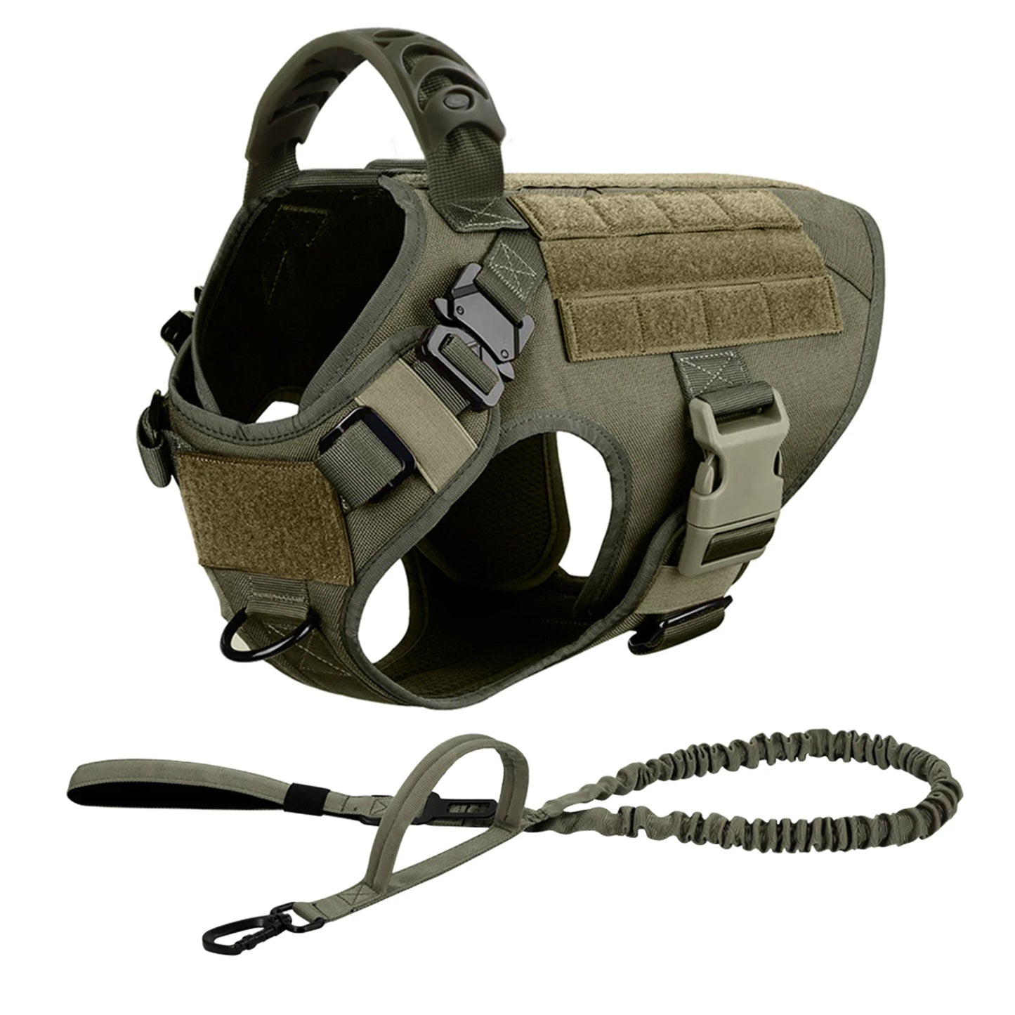 PETRAVEL Tactical Dog Harness Leash Set for Large Dogs Training