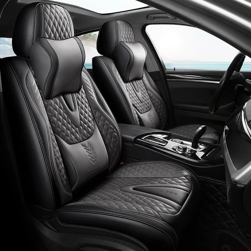Universal Car Seat Covers Durable Synthetic Leather Front And Rear