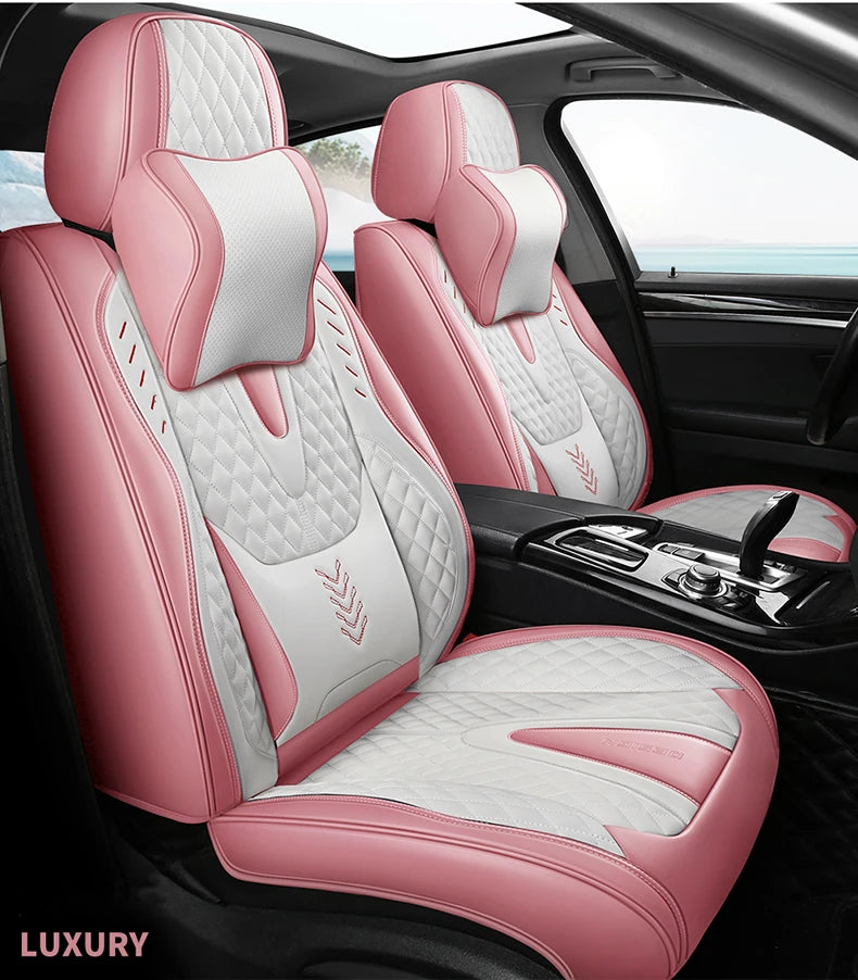 Universal Car Seat Covers Durable Synthetic Leather Front And Rear
