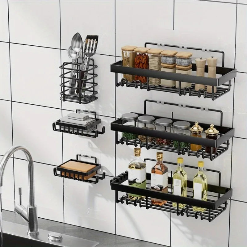 Self Adhesive Shower Caddy Organizer Rack No Drill Bathroom