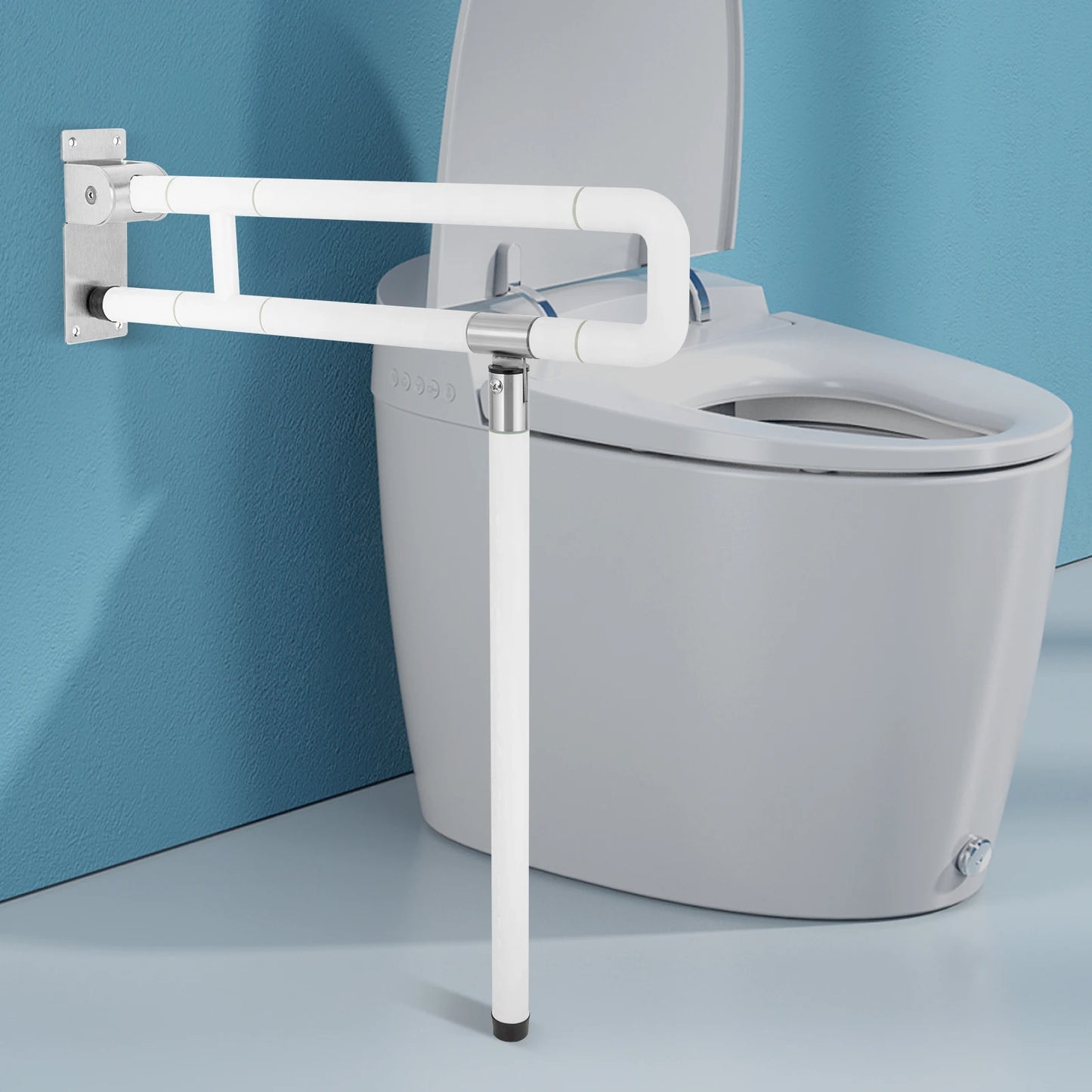 Flip Up Bathroom Grab Bars for Toilet and Shower Safety