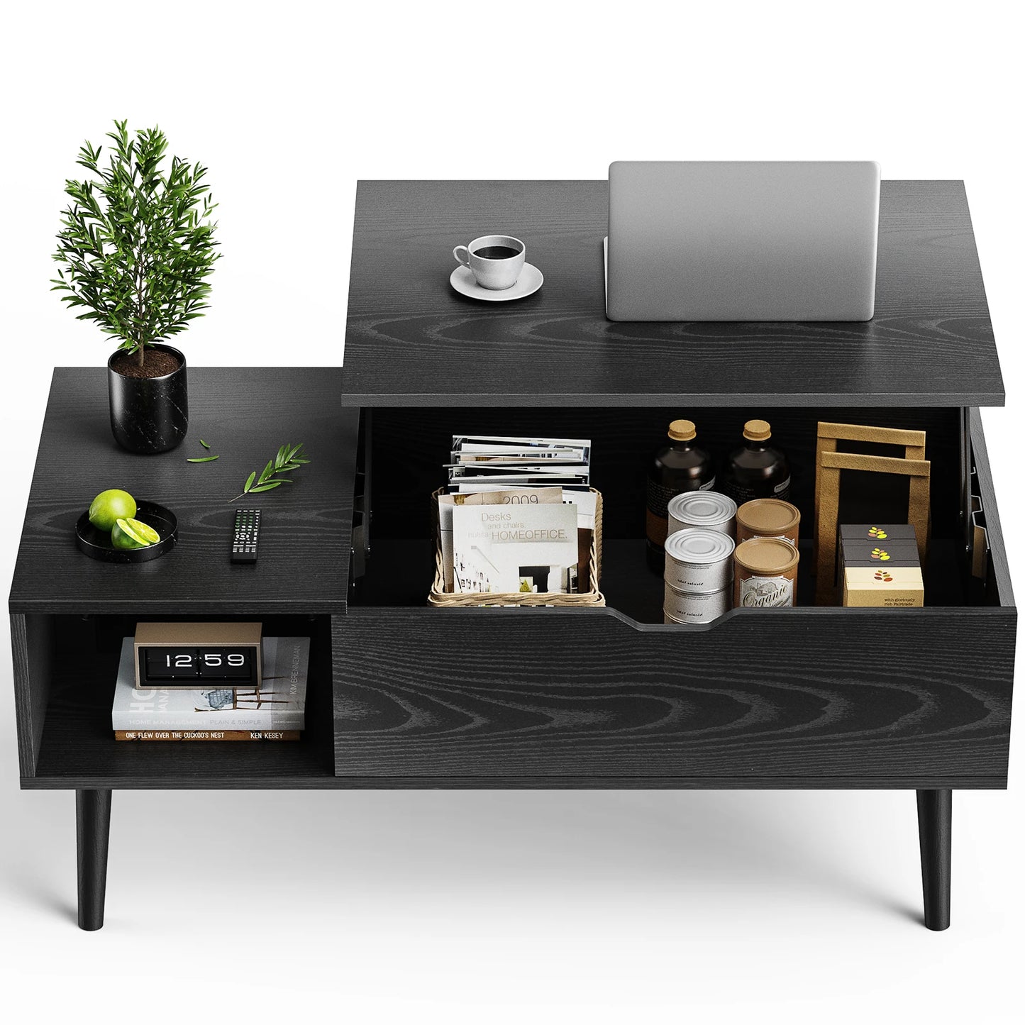 JHK Lift Top Coffee Table Living Room With Adjustable Storage