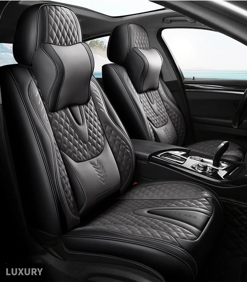 Universal Car Seat Covers Durable Synthetic Leather Front And Rear
