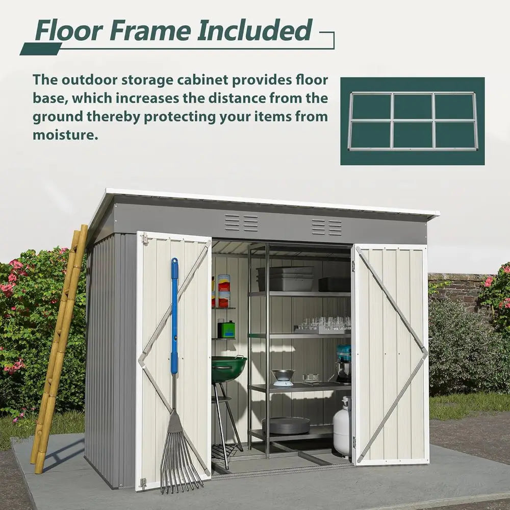 Galvanized Steel Outdoor Storage Shed For Backyard Garden