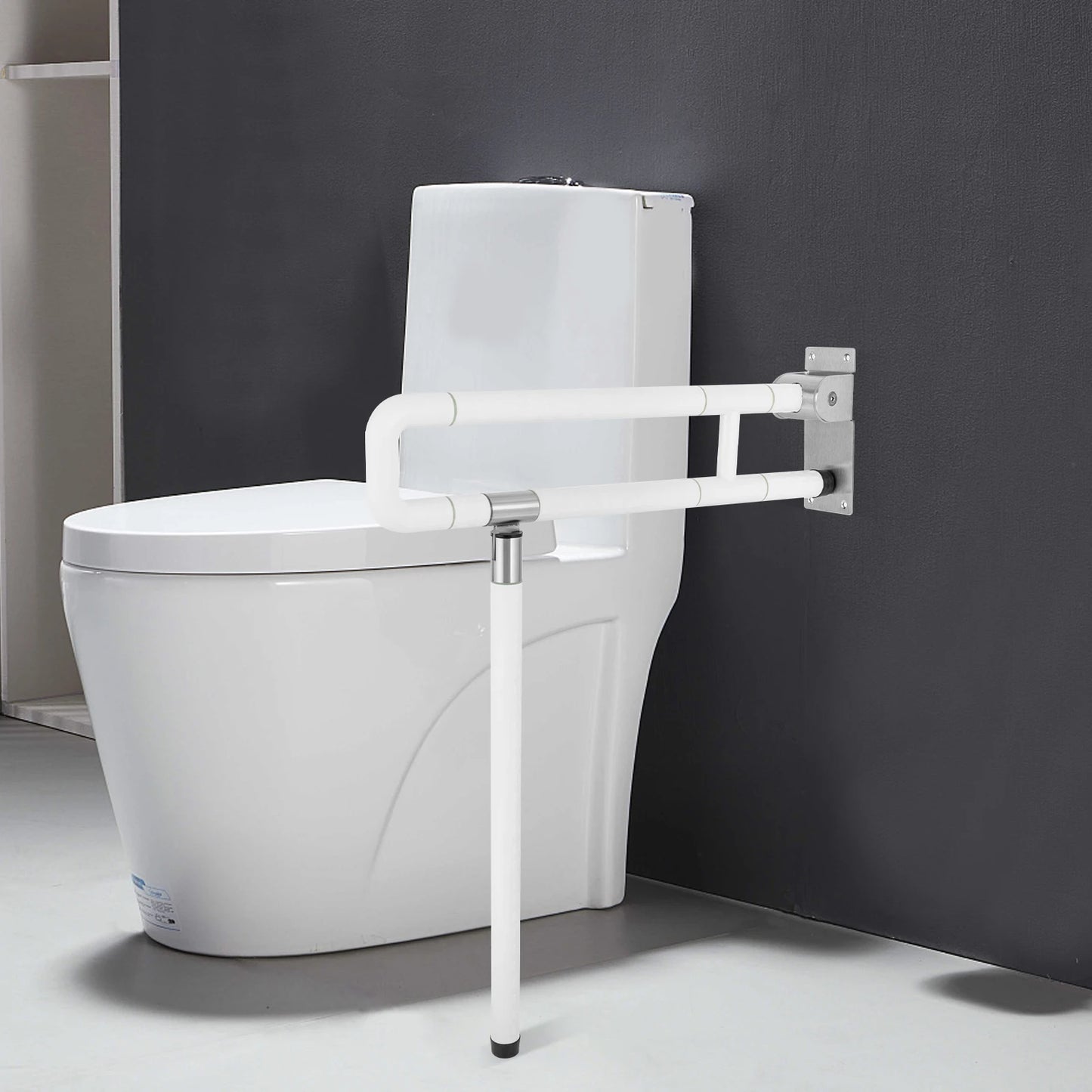 Flip Up Bathroom Grab Bars for Toilet and Shower Safety