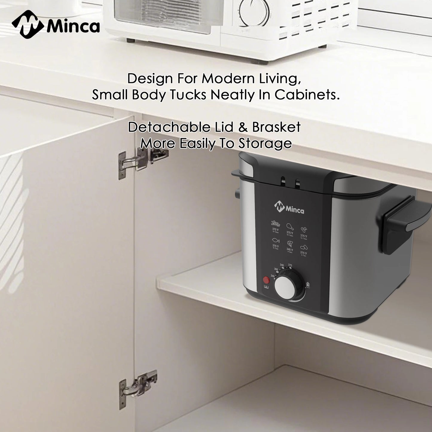 M Minca Electric Deep Fryer With Viewing Window Adjustable Temperature