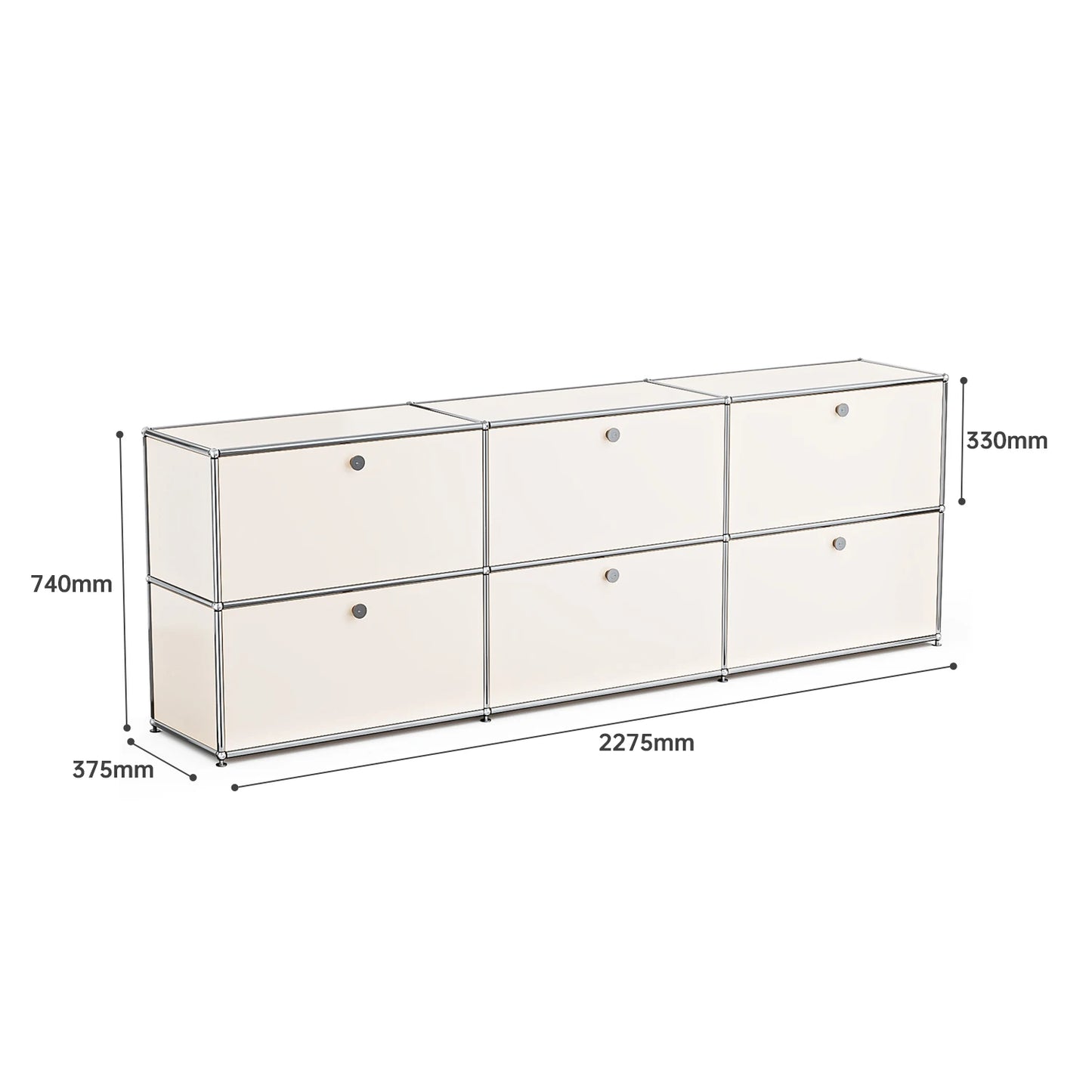 Stainless Steel Storage Cabinet Sideboard With Metal Shelves Living Room
