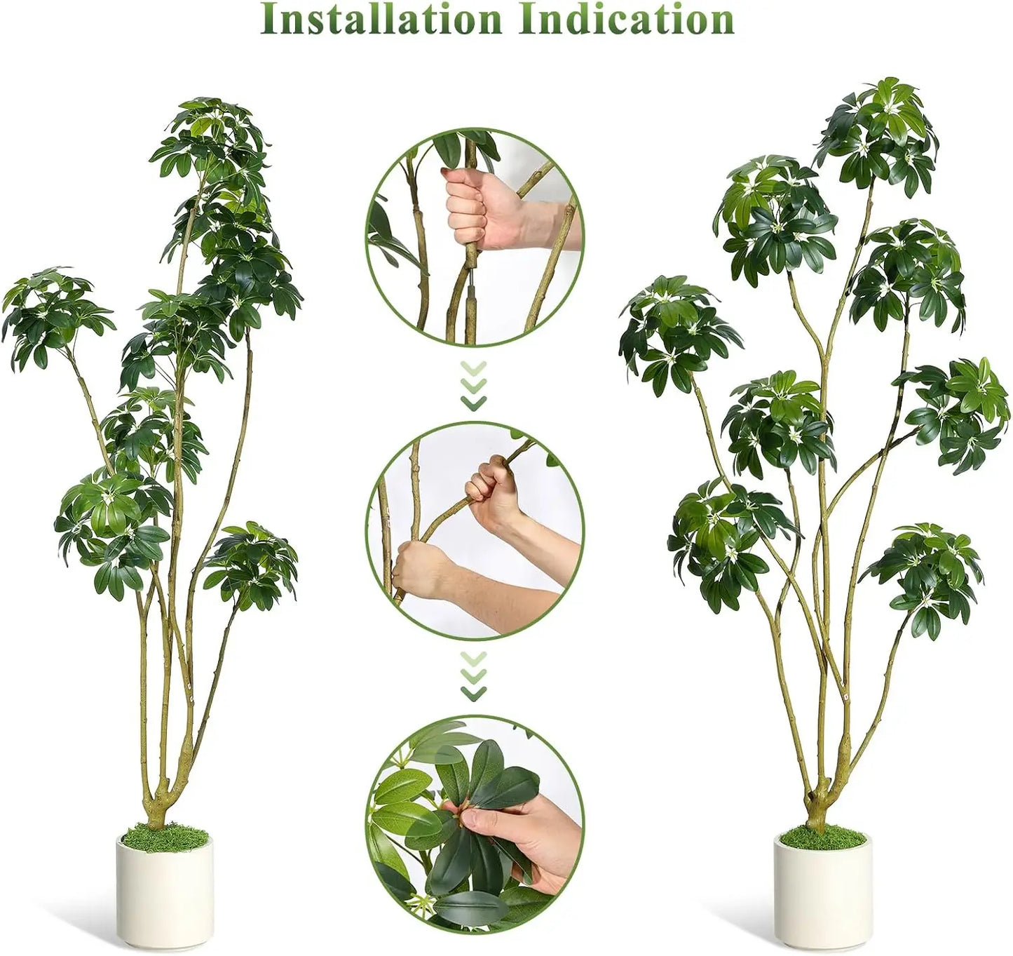 HiMISS Faux Plant In Decorative Planter With Multi Trunk Design