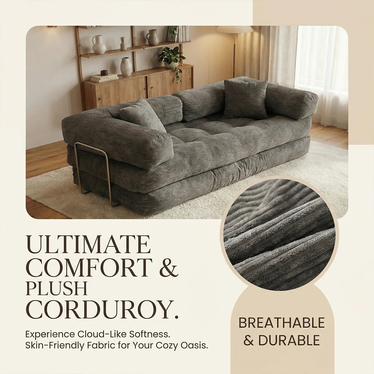 YQzyphyna Cozy Cloud Modular Sofa Bed For Living Room