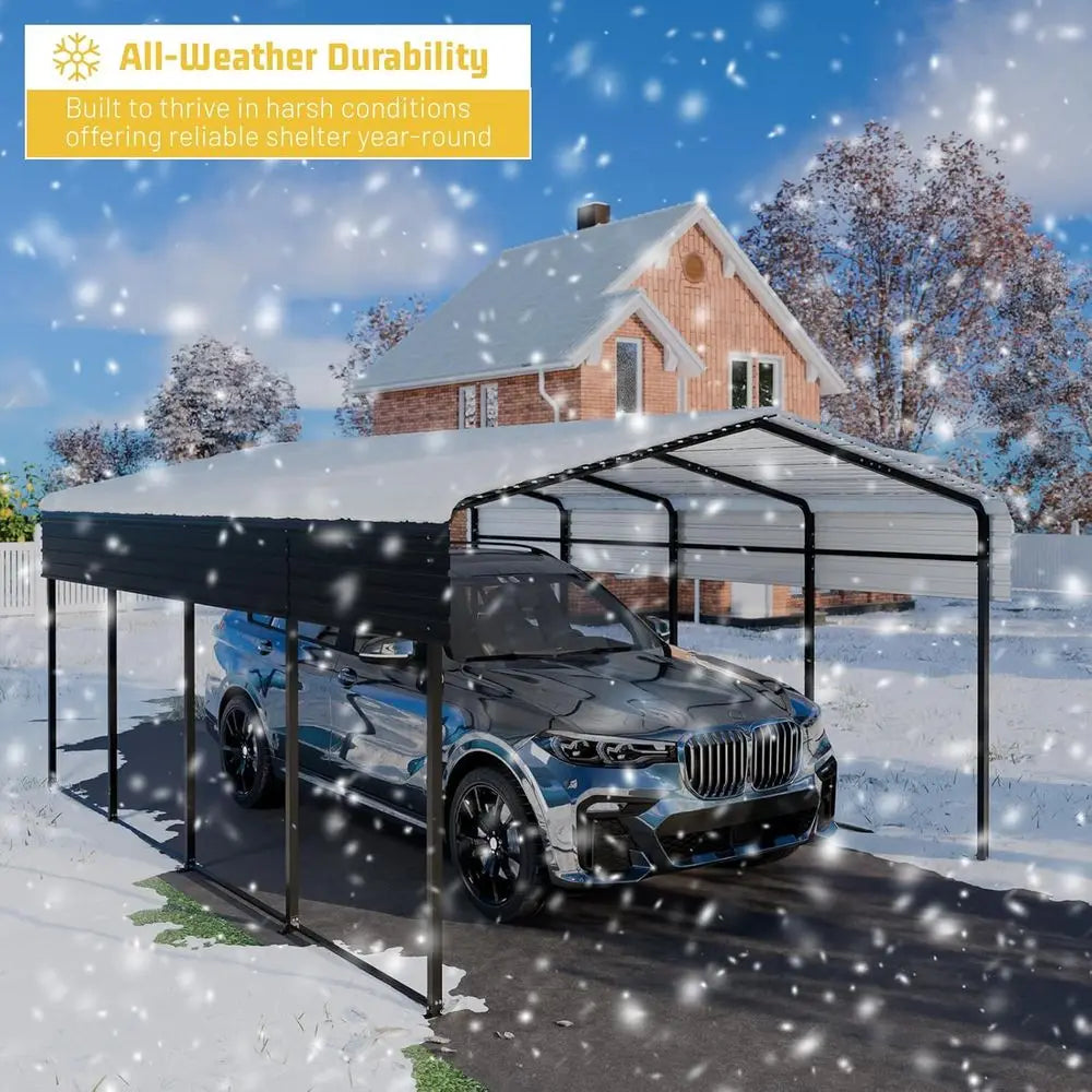 Heavy Duty Metal Carport Shelter In Galvanized Steel