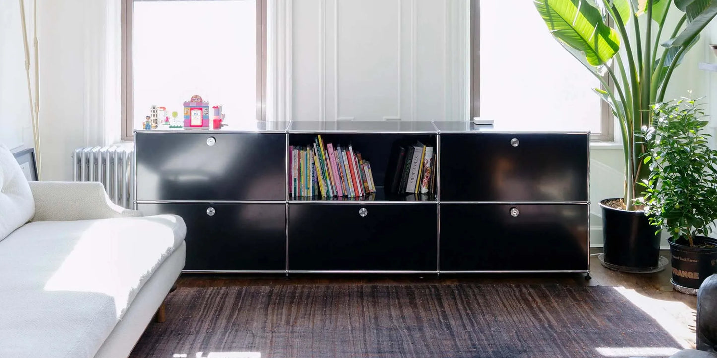 Stainless Steel Storage Cabinet Sideboard With Metal Shelves Living Room