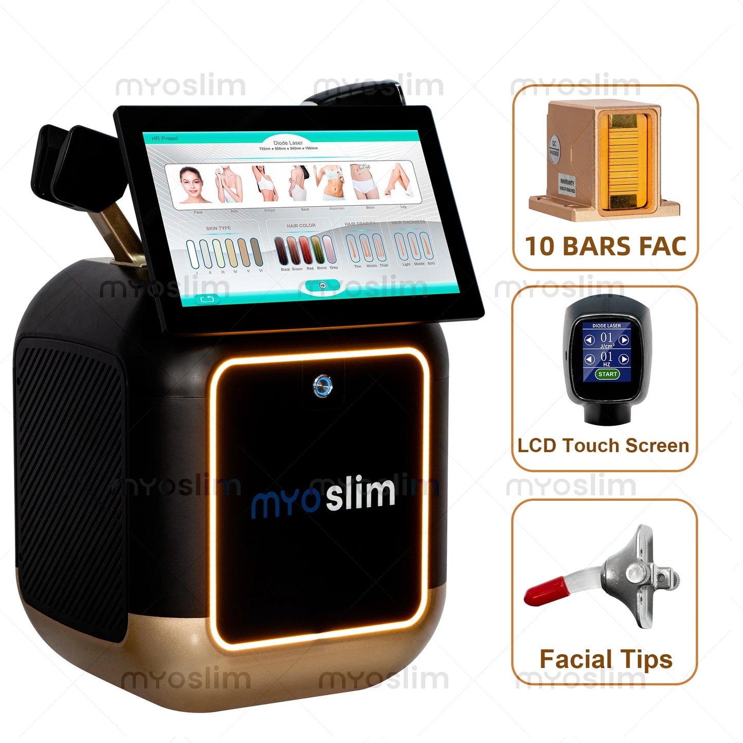 MYOSLIM Soprano Diode Hair Removal Laser 755 808 940 1064