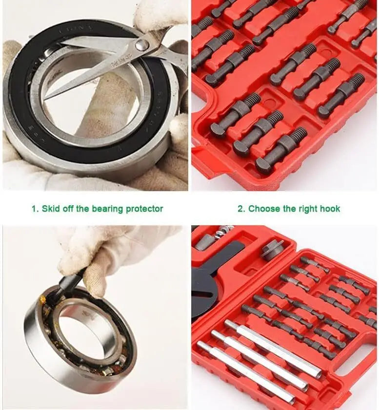 21 In 1 Bearing Disassembly Puller Set With Inner Hole Tool And Three Jaw
