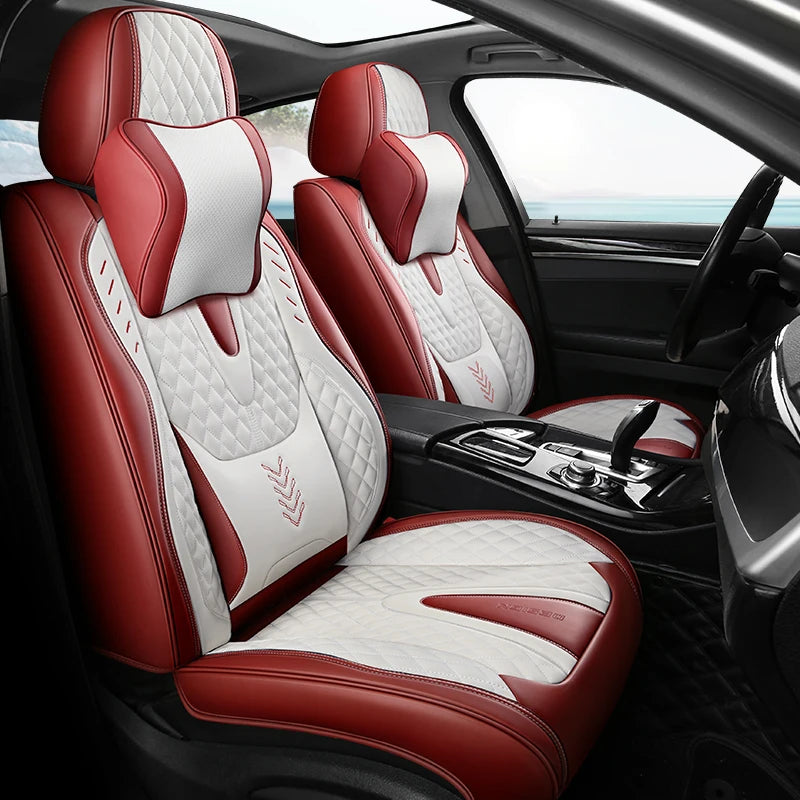Universal Car Seat Covers Durable Synthetic Leather Front And Rear