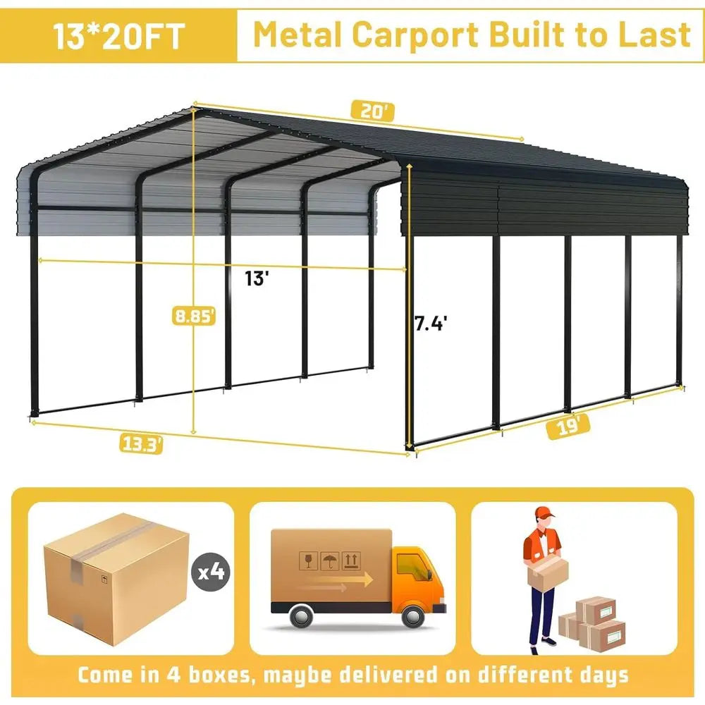 Heavy Duty Metal Carport Galvanized Steel Shelter For Vehicles