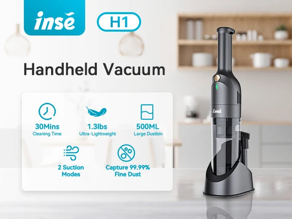INSE H1 Portable Car Vacuum Cleaner With Two Modes, Wireless