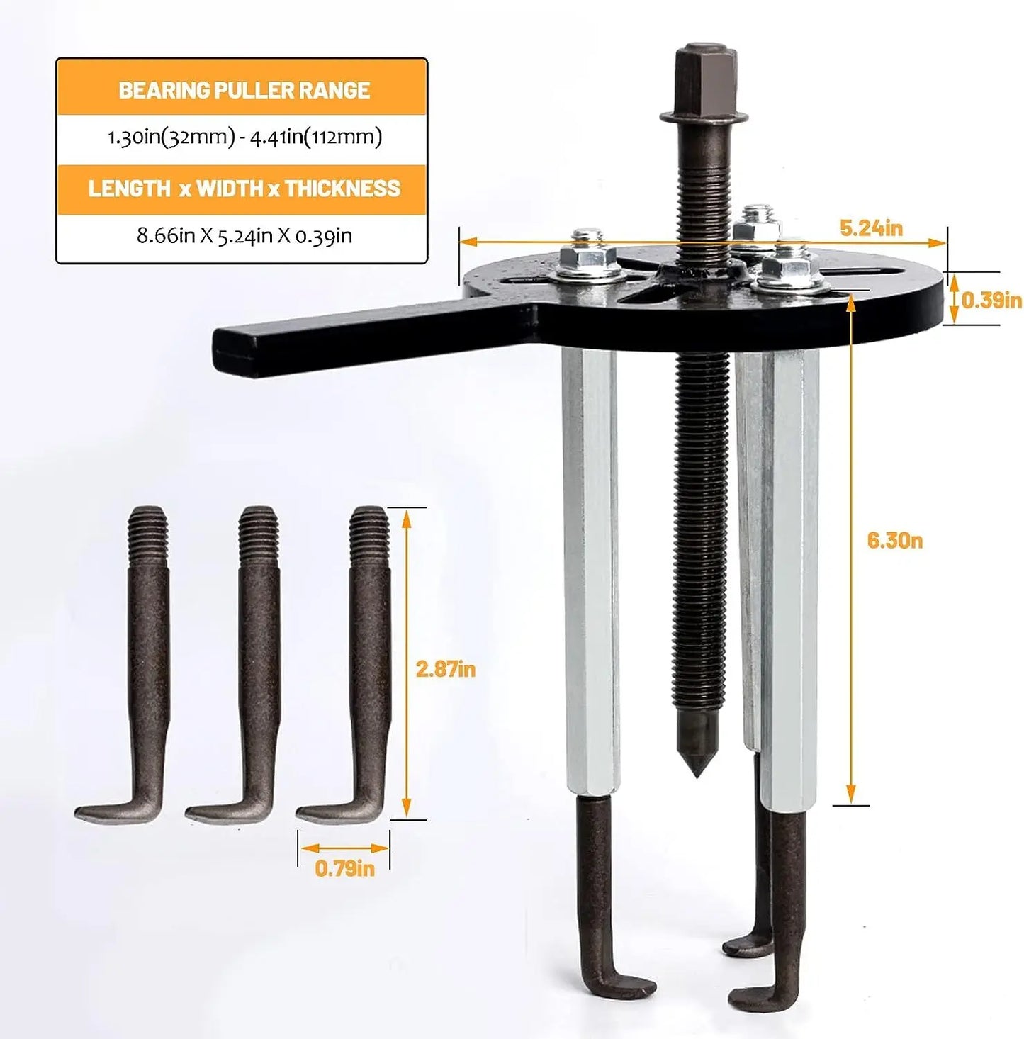 21 In 1 Bearing Disassembly Puller Set With Inner Hole Tool And Three Jaw