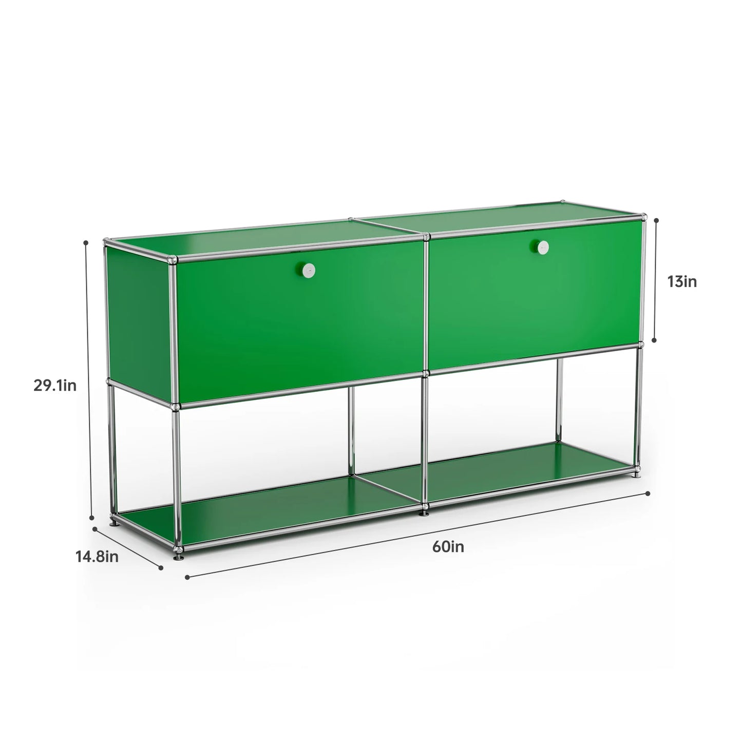 Stainless Steel Storage Cabinet Sideboard With Metal Shelves Living Room