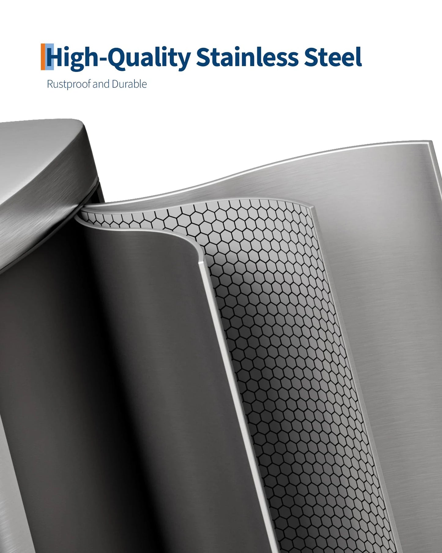 TWISTER.CK Durable Step On Stainless Steel Kitchen Trash Can Set