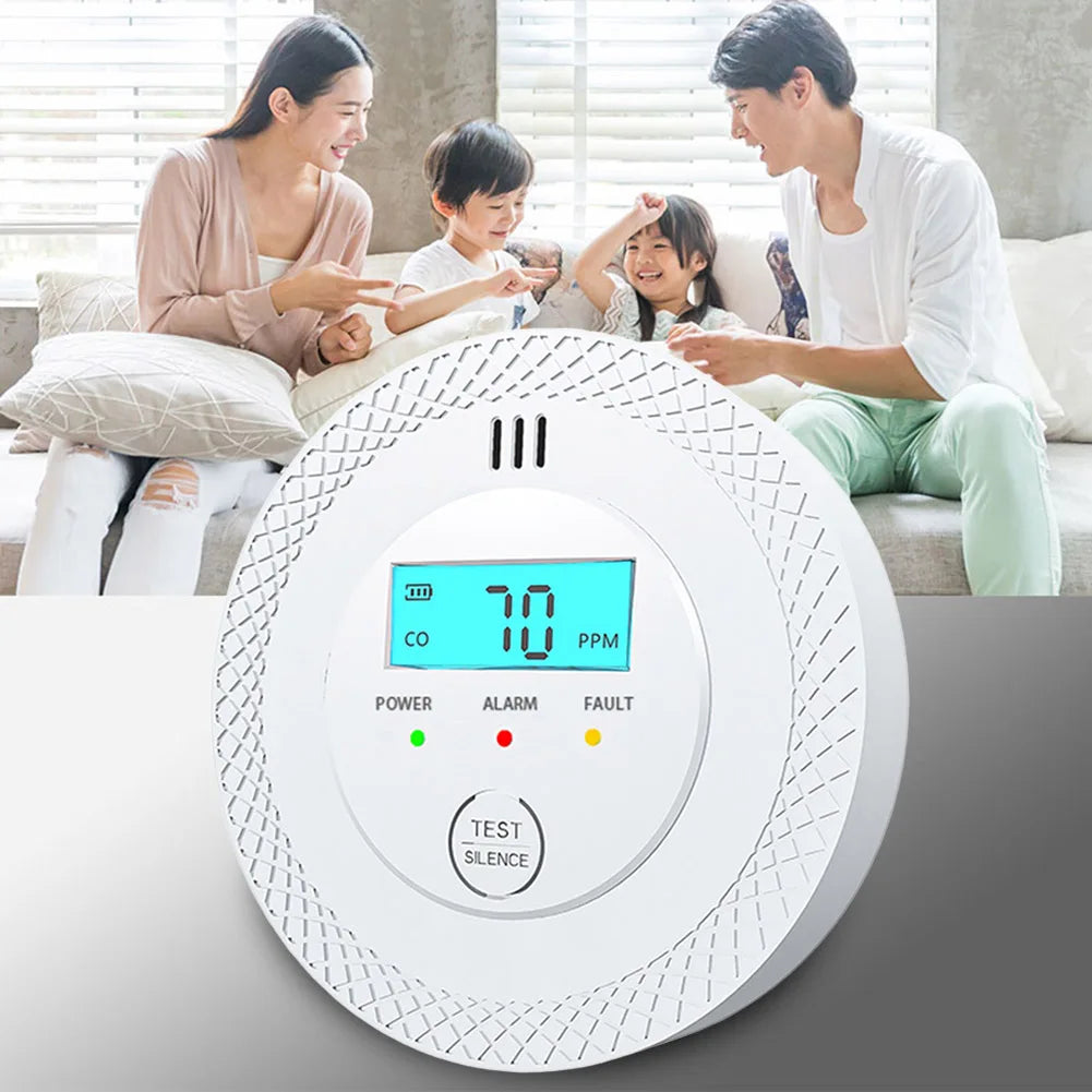 Carbon Monoxide Alarm Detector With LCD Display And 85dB Alert