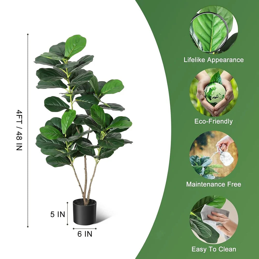 HiMISS Fiddle Leaf Fig Artificial Tree Home Decor Pot