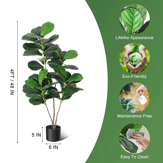 HiMISS Fiddle Leaf Fig Artificial Tree Home Decor Pot