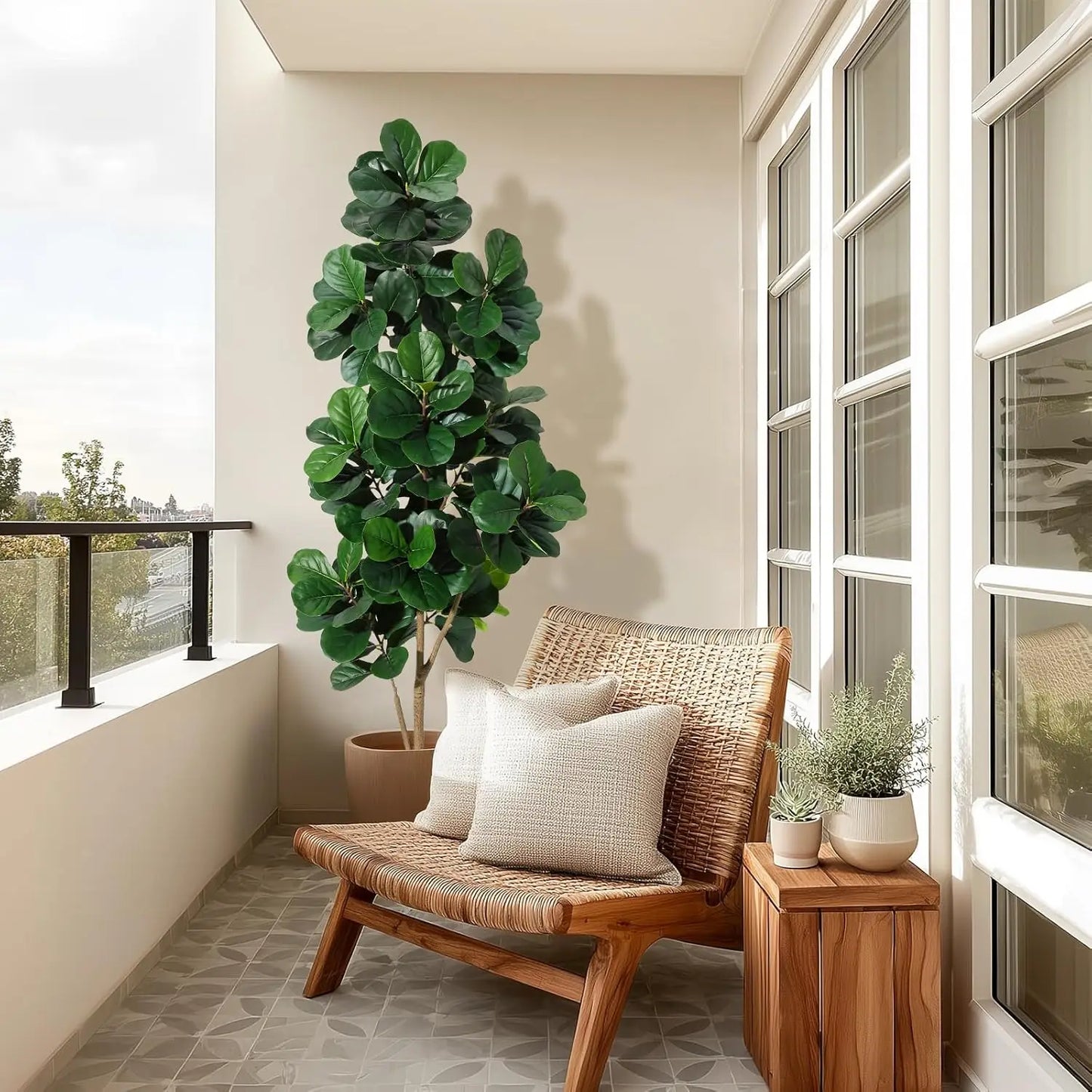 HiMISS Fiddle Leaf Fig Tree Artificial In Planter Decor