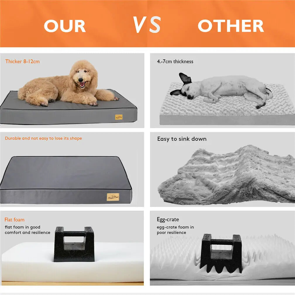 Dog Bed Orthopedic Memory Foam Base With Washable Cover