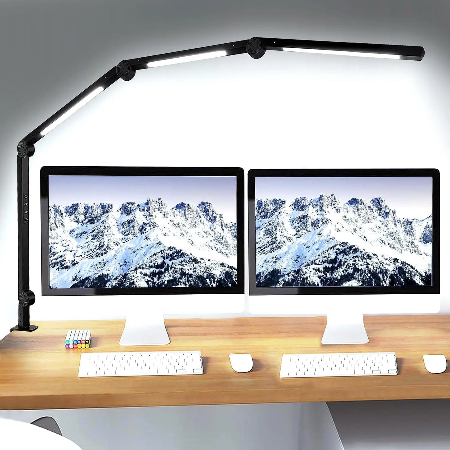 LED Desk Lamp With Clamp, Flexible Swing Arm, Color Modes