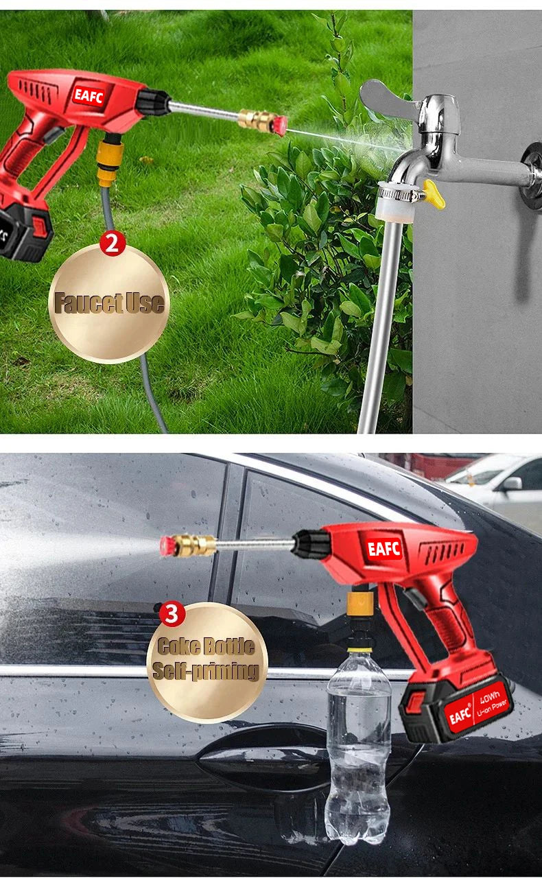 EAFC Cordless 21V High Pressure Car Washer Gun 60 Bar 80Wh