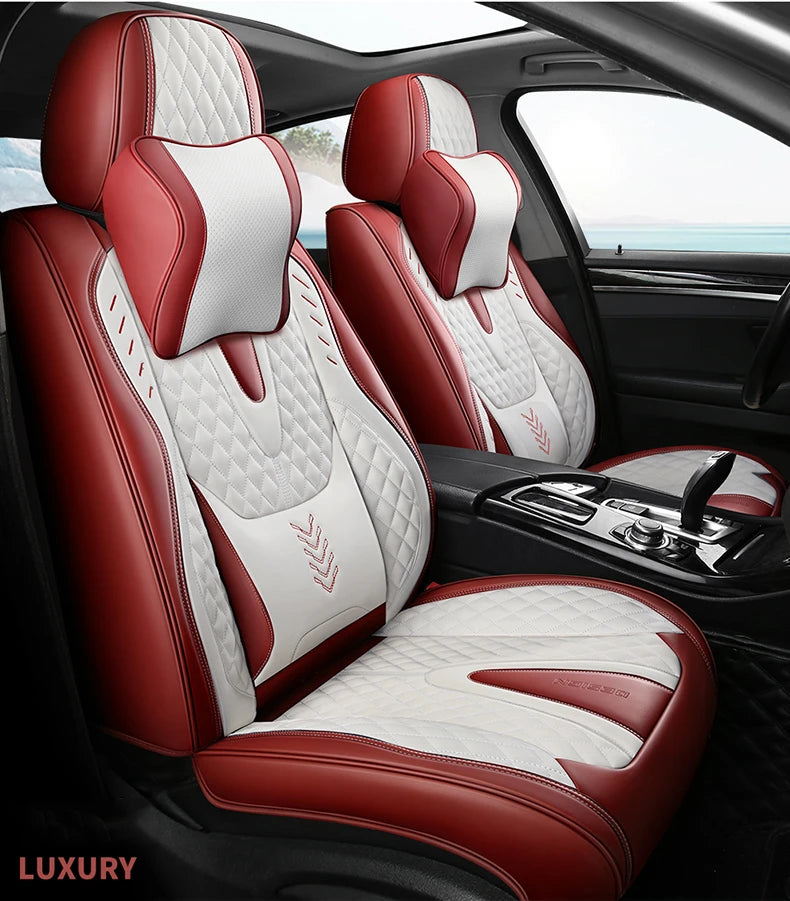 Universal Car Seat Covers Durable Synthetic Leather Front And Rear