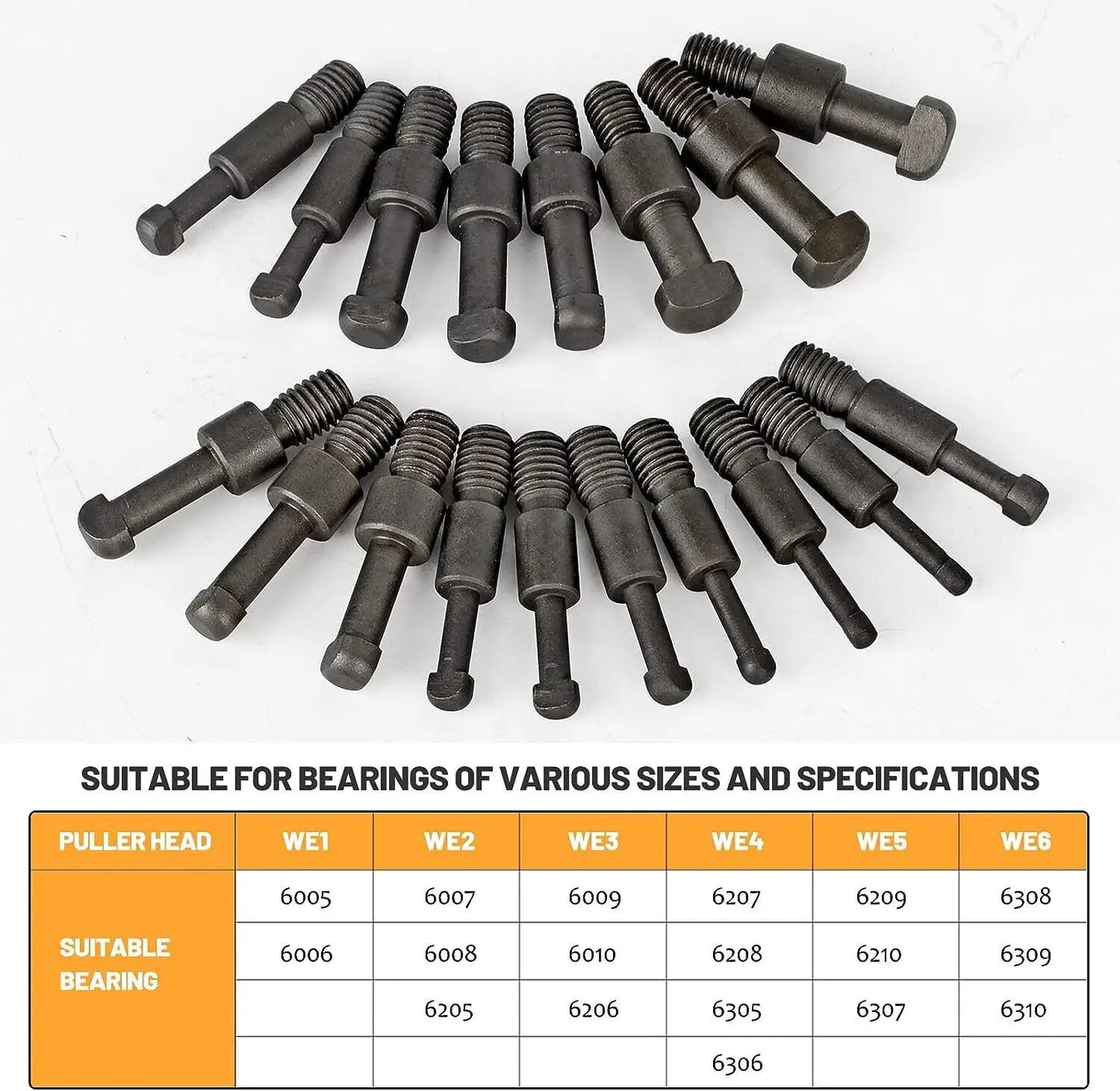 21 In 1 Bearing Disassembly Puller Set With Inner Hole Tool And Three Jaw