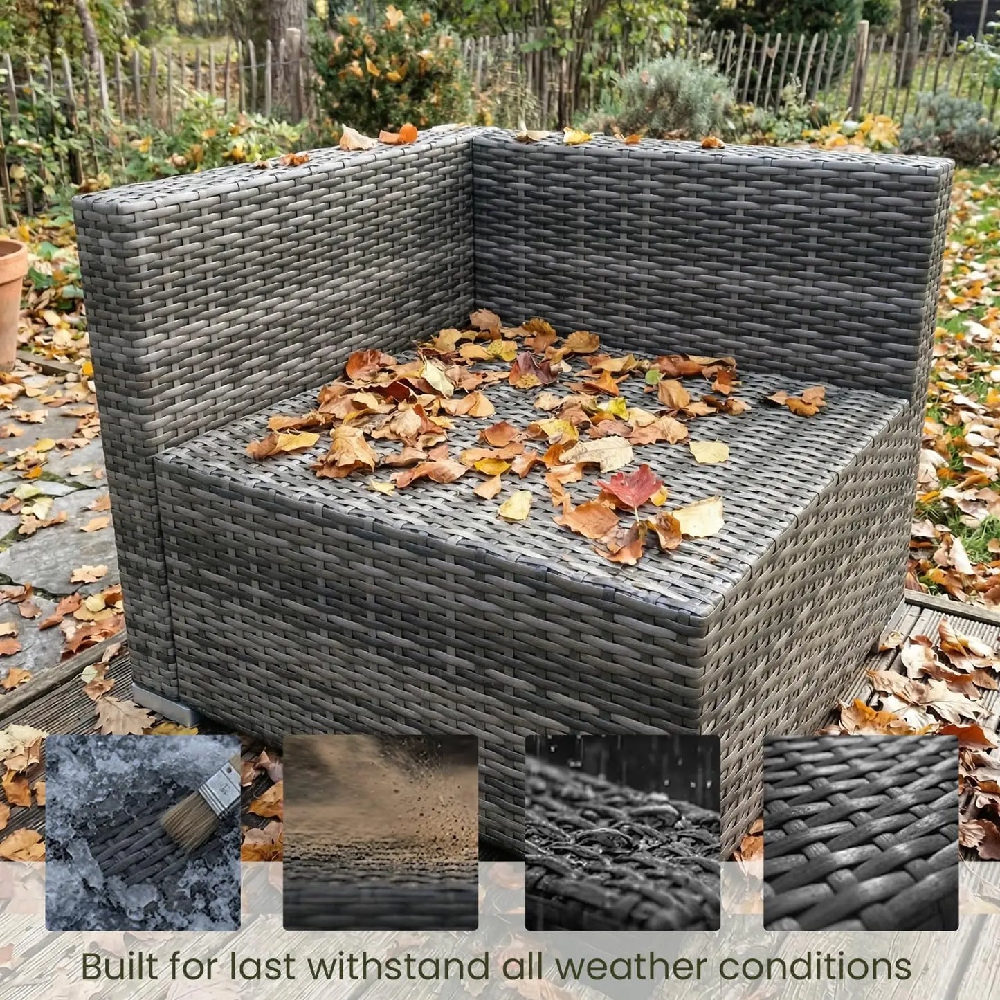 8 Piece Patio Furniture Set With Fire Pit Wicker Rattan