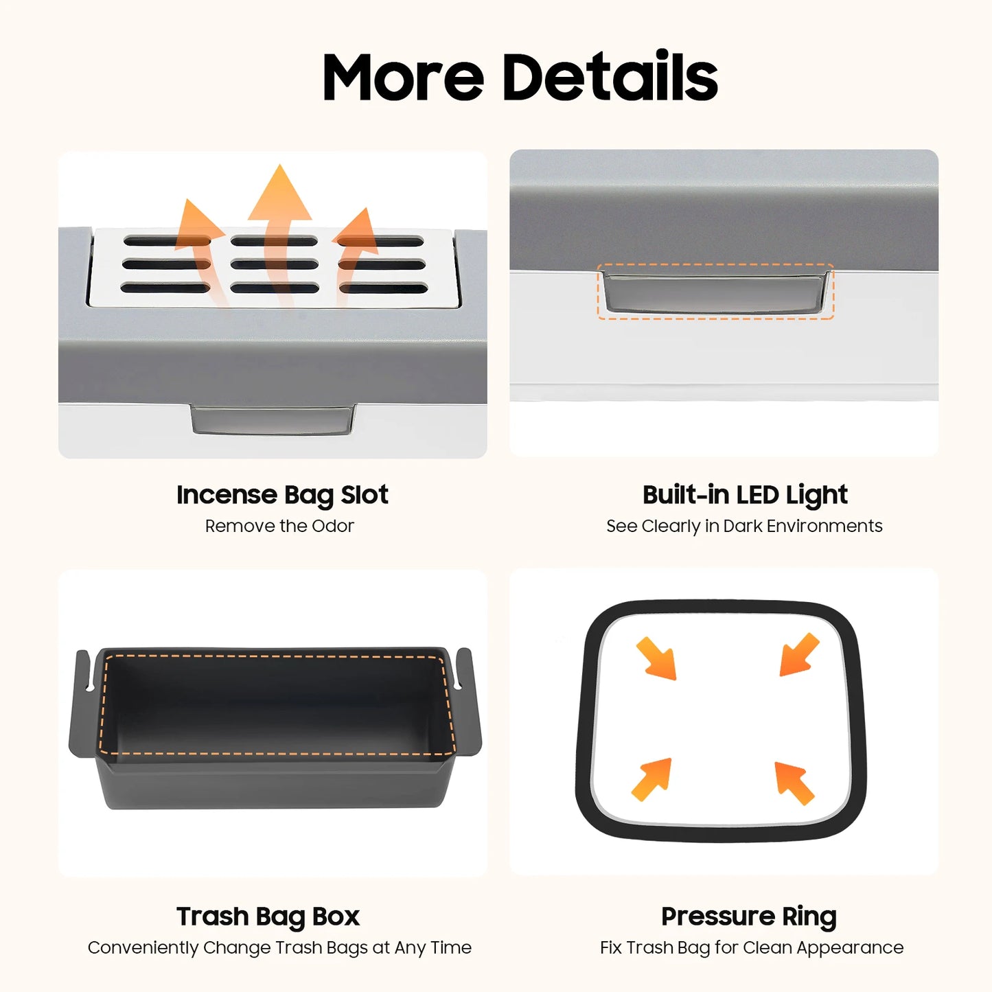 Bymaocar Sensor Trash Can Touchless PP Waterproof IPX5 Waste Bin