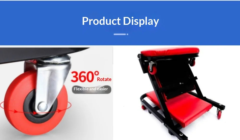 2-In-1 Folding Mechanic Stool Creeper Seat For Garage