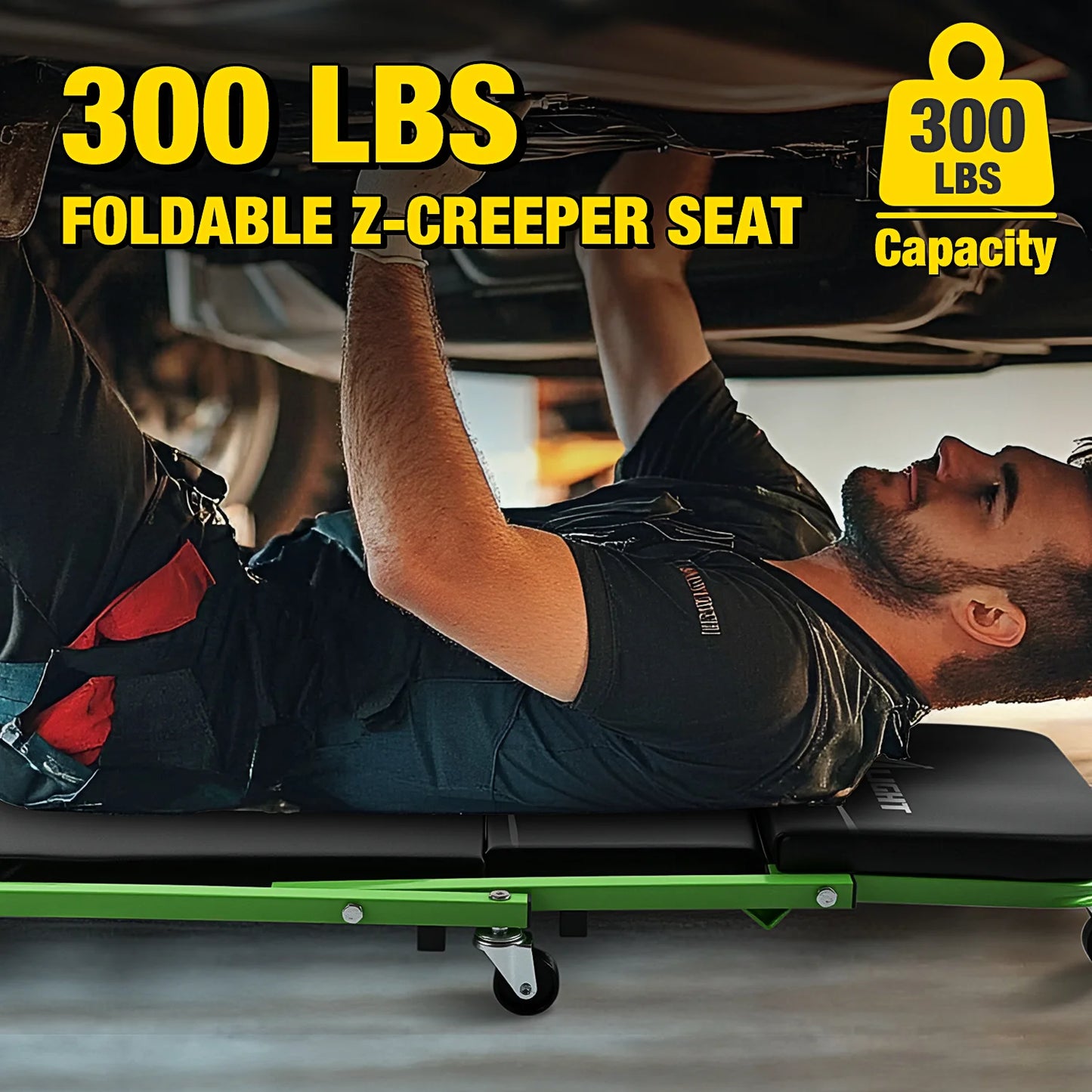 Z Creeper 2-In-1 Rolling Folding Car Seat For Garage