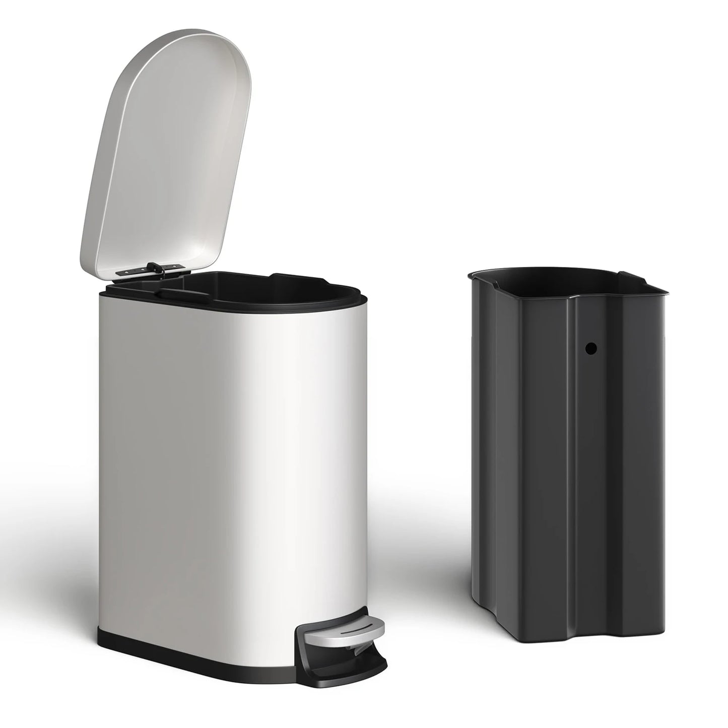 TWISTER.CK Durable Step On Stainless Steel Kitchen Trash Can Set