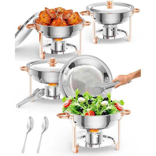 HiMISS Chafing Dishes Buffet Set Stainless Steel With Glass Lid