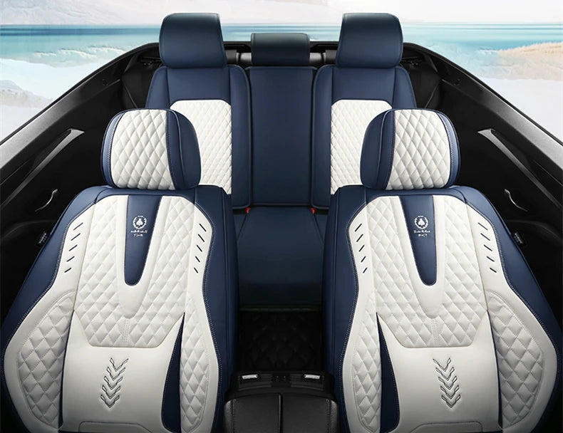Universal Car Seat Covers Durable Synthetic Leather Front And Rear