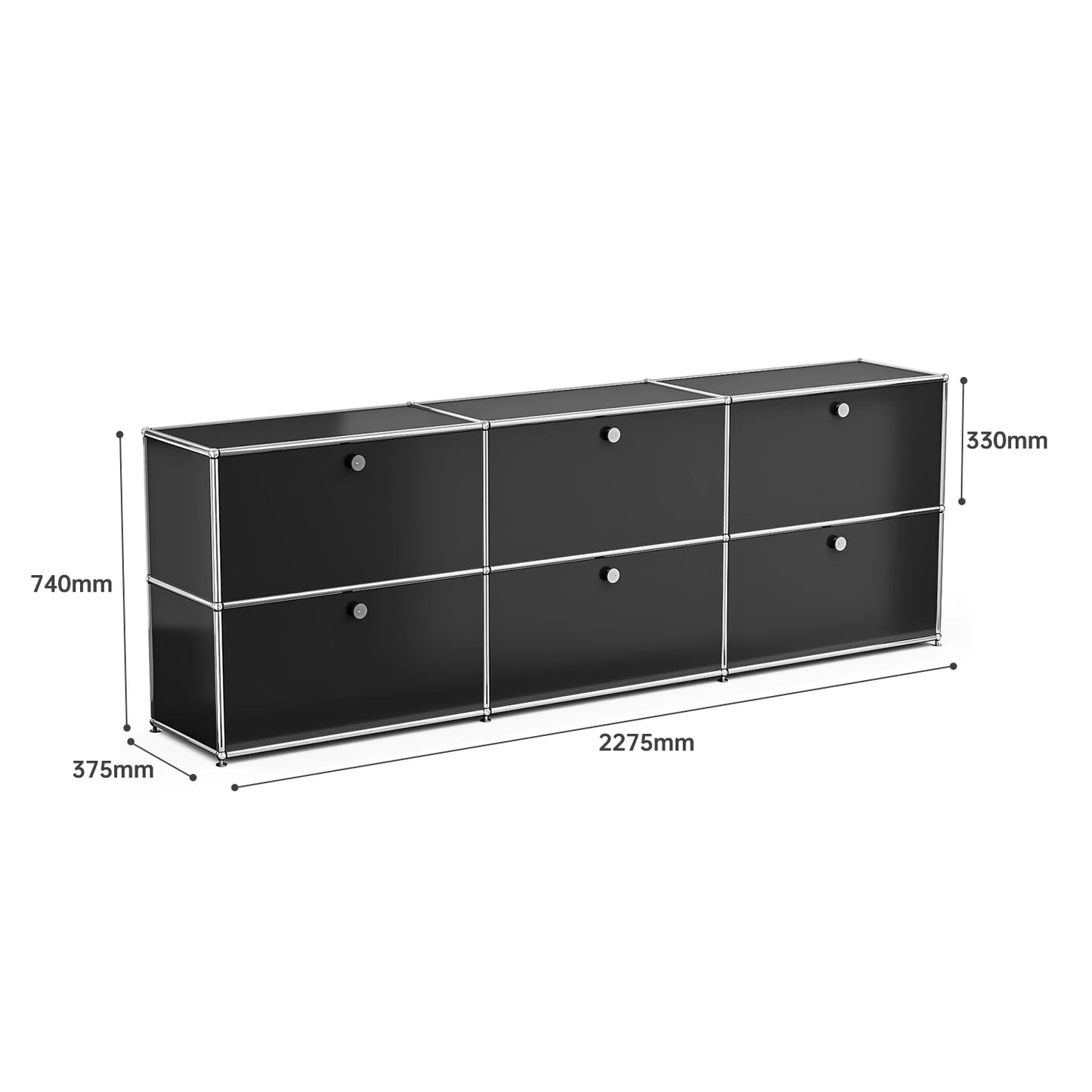 Stainless Steel Storage Cabinet Sideboard With Metal Shelves Living Room