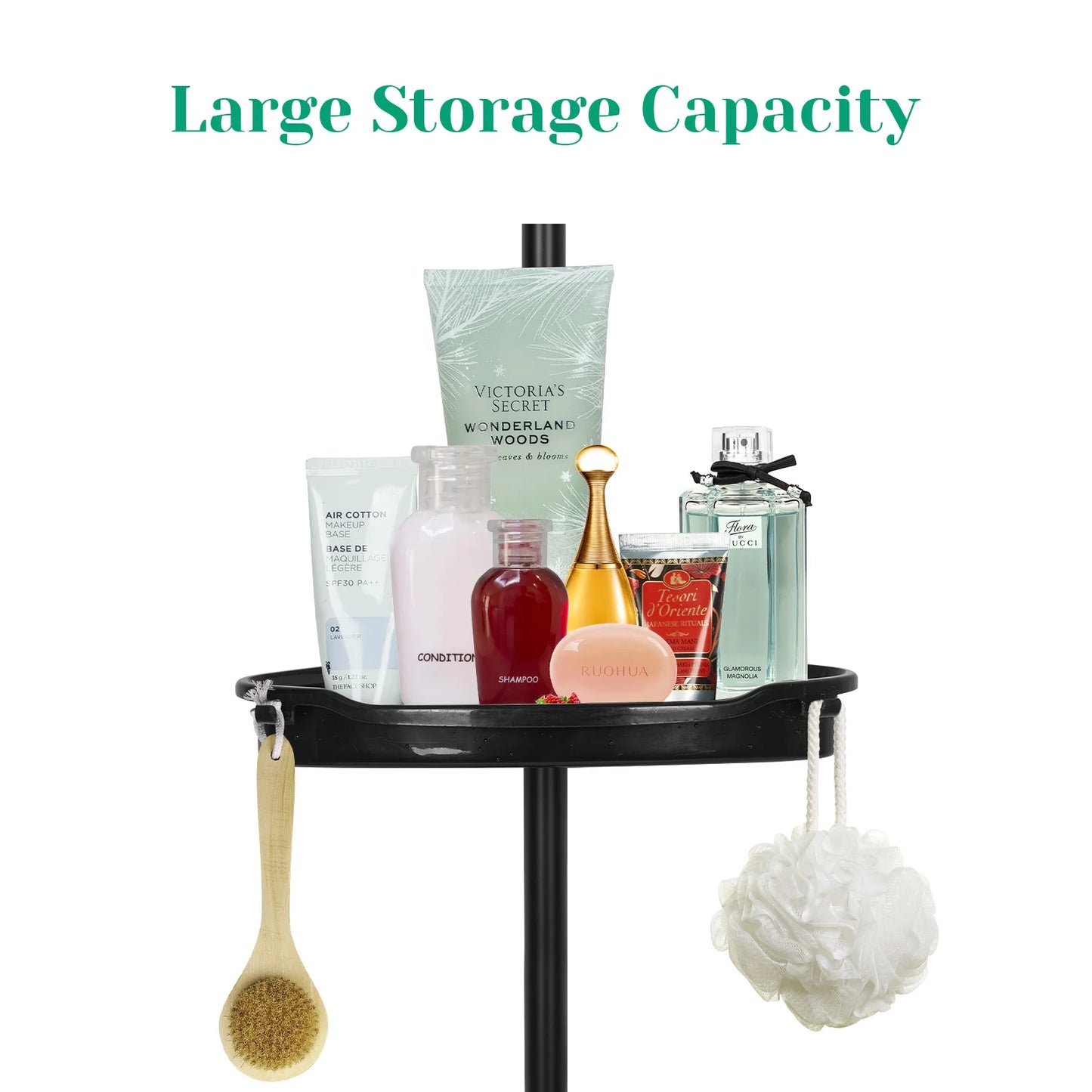 HiMISS Corner Shower Caddy With Tension Pole 4 Tier Organizer