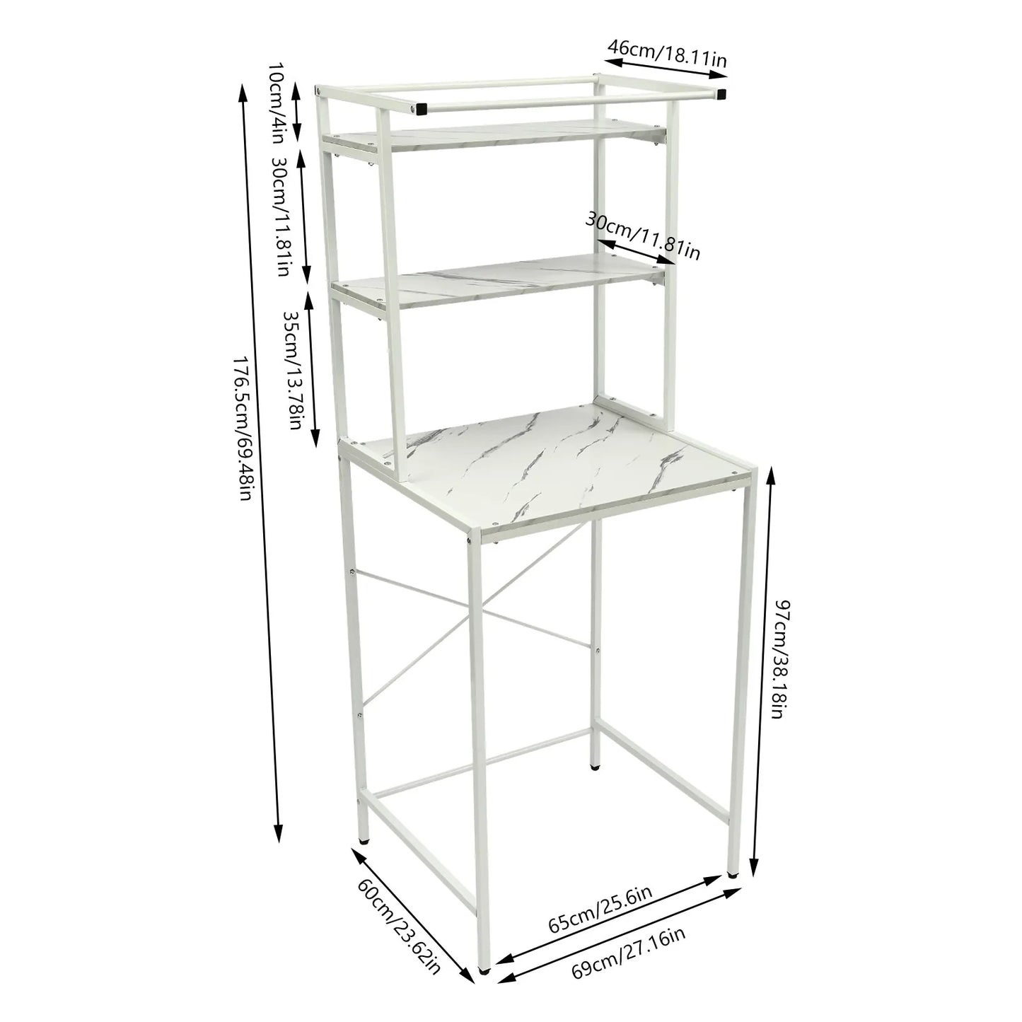 Over Washer And Dryer Storage Shelf 3 Tier Organizer Rack