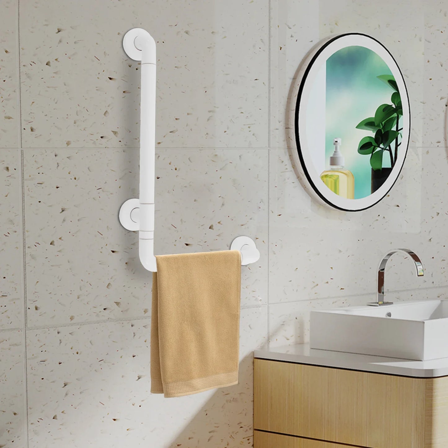 Stainless Steel L Shaped Grab Bar 200kg Capacity Anti Slip