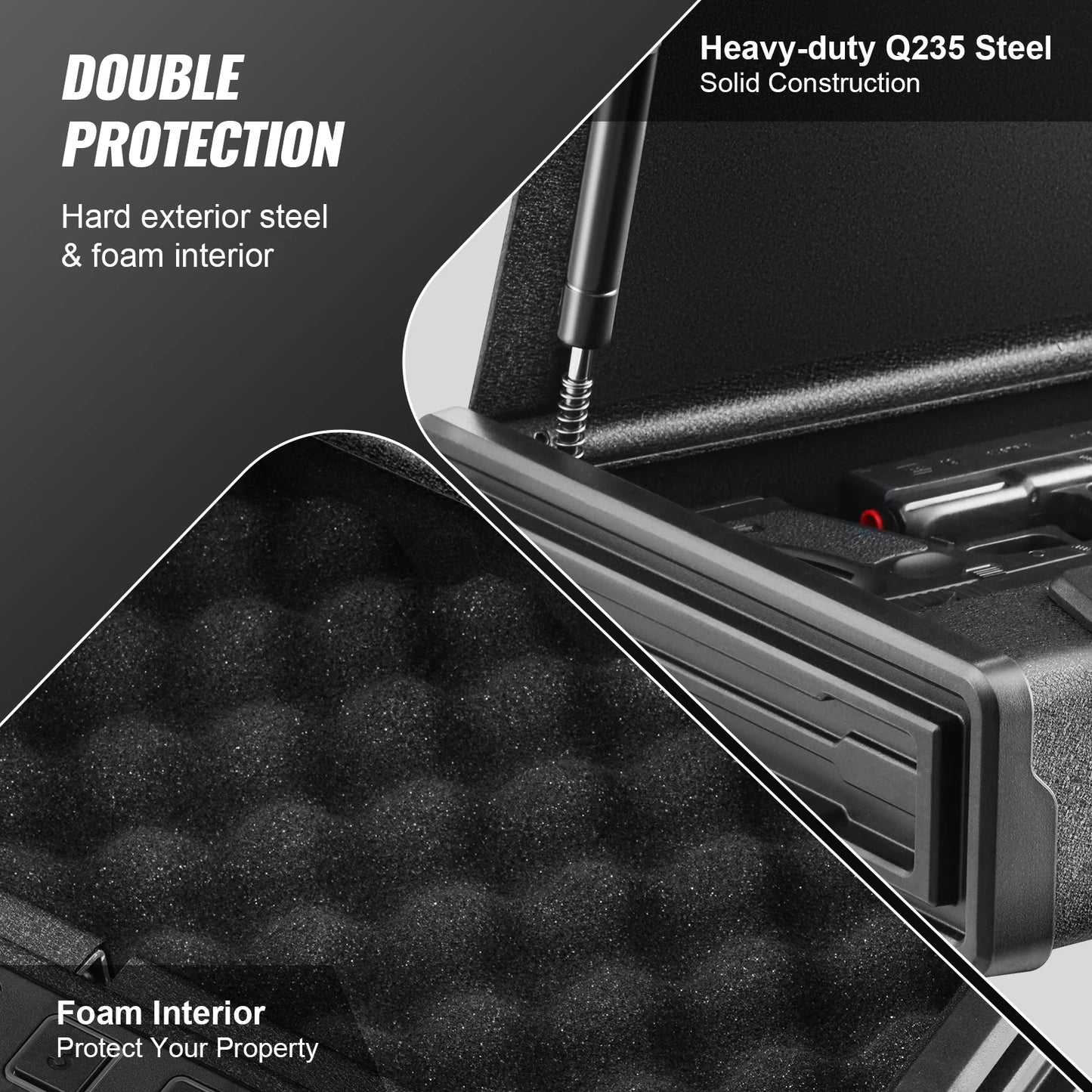 VEVOR Pistol Safe With Three Way Quick Access Biometric Lock