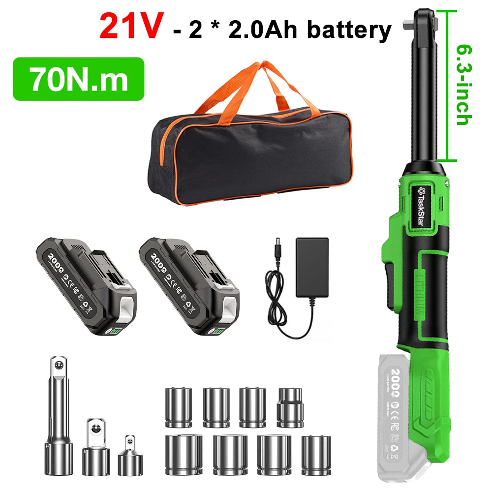 Extended Cordless Ratchet Wrench With Three Eighth Inch Driver For Cars
