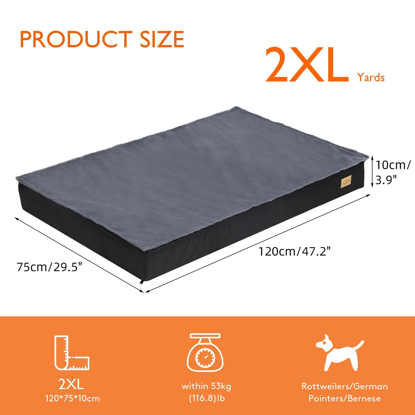 Dog Bed Orthopedic Memory Foam Base With Washable Cover